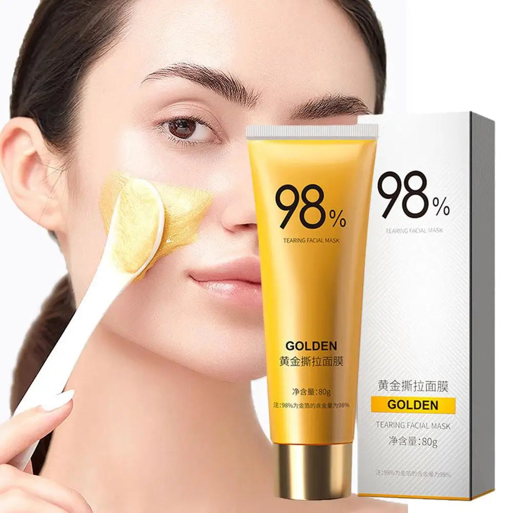 Revitalize Your Skin: 80G Gold Peel Mask for Deep Cleansing, Blackhead Removal & Pore Tightening