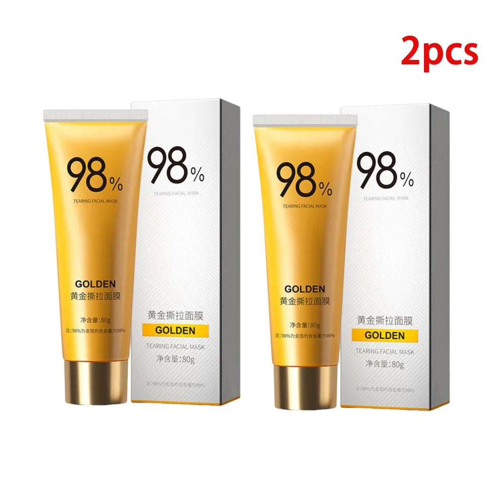 Revitalize Your Skin: 80G Gold Peel Mask for Deep Cleansing, Blackhead Removal & Pore Tightening