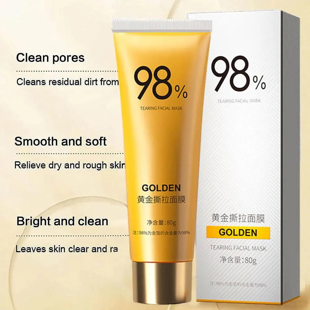 Revitalize Your Skin: 80G Gold Peel Mask for Deep Cleansing, Blackhead Removal & Pore Tightening