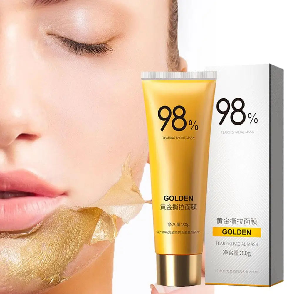 Revitalize Your Skin: 80G Gold Peel Mask for Deep Cleansing, Blackhead Removal & Pore Tightening